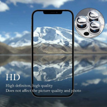 Защитное стекло Metal Shine на камеру (в упак.) для Apple iPhone 12 Pro Max – Серебряный