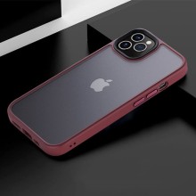 TPU+PC чехол Metal Buttons для Apple iPhone 12 Pro Max (6.7") – Бордовый