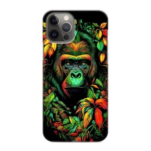 Чохол з Мавпами iPhone 12 Pro Max - (AlphaPrint) (Мавпа в квітах)