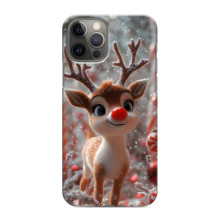 Яскравий чохол для iPhone 12 Pro Max з Зимові Оленята (Олень з носом)