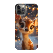 Яскравий чохол для iPhone 12 Pro Max з Зимові Оленята (Оленятко серед герлянд)