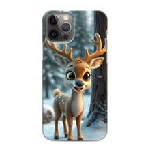 Яскравий чохол для iPhone 12 Pro Max з Зимові Оленята (Оленятко в лісі)