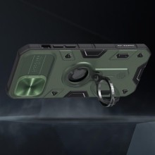TPU+PC чехол Nillkin CamShield Armor (шторка на камеру) для Apple iPhone 12 Pro / 12 (6.1")  – Зеленый