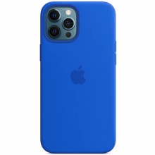 Чехол Silicone case (AAA) full with Magsafe для Apple iPhone 12 Pro / 12 (6.1") – Синий