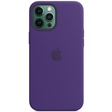 Чохол Silicone case (AAA) full with Magsafe для Apple iPhone 12 Pro / 12 (6.1") – Фіолетовий