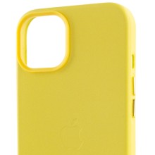 Кожаный чехол Leather Case (AA) with MagSafe для Apple iPhone 12 Pro / 12 (6.1") – Yellow