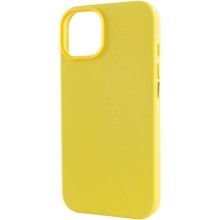 Шкіряний чохол Leather Case (AA) with MagSafe для Apple iPhone 12 Pro / 12 (6.1") – Yellow
