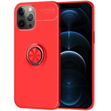 TPU чехол Deen ColorRing под магнитный держатель (opp) для Apple iPhone 12 Pro / 12 (6.1") – Красный