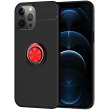 TPU чехол Deen ColorRing под магнитный держатель (opp) для Apple iPhone 12 Pro / 12 (6.1") – Черный