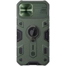TPU+PC чехол Nillkin CamShield Armor (шторка на камеру) для Apple iPhone 12 Pro / 12 (6.1")  – Зеленый