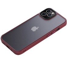 TPU+PC чехол Metal Buttons для Apple iPhone 12 Pro / 12 (6.1") – Бордовый