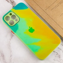 Чохол TPU+Glass Impasto abstract для Apple iPhone 12 Pro (6.1") – Yellow green