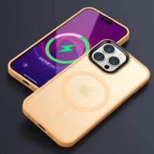 TPU+PC чехол Metal Buttons with MagSafe Colorful для Apple iPhone 12 Pro / 12 (6.1") – Персиковый