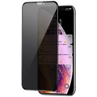 Захисне скло Privacy 5D (full glue) (тех.пак) для Apple iPhone 12 Pro / 12 (6.1") – Чорний