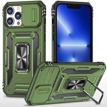 Ударопрочный чехол Camshield Army Ring для Apple iPhone 12 Pro / 12 (6.1") (Оливковый)