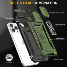 Ударопрочный чехол Camshield Army Ring для Apple iPhone 12 Pro / 12 (6.1") – Оливковый