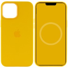 Чехол Silicone case (AAA) full with Magsafe and Animation для Apple iPhone 12 Pro / 12 (6.1") – Желтый