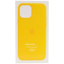 Чехол Silicone case (AAA) full with Magsafe and Animation для Apple iPhone 12 Pro / 12 (6.1") – Желтый