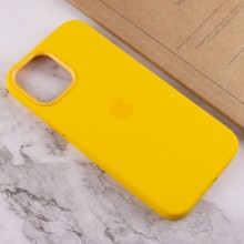 Чехол Silicone case (AAA) full with Magsafe and Animation для Apple iPhone 12 Pro / 12 (6.1") – Желтый