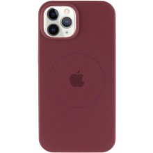 Чохол Silicone Case Full Protective (AA) with MagSafe для Apple iPhone 12 Pro / 12 (6.1") – Бордовий