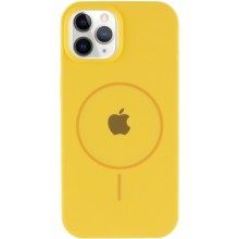 Чохол Silicone Case Full Protective (AA) with MagSafe для Apple iPhone 12 Pro / 12 (6.1") – Жовтий