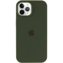 Чохол Silicone Case Full Protective (AA) with MagSafe для Apple iPhone 12 Pro / 12 (6.1") – Зелений