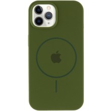 Чохол Silicone Case Full Protective (AA) with MagSafe для Apple iPhone 12 Pro / 12 (6.1") – Зелений