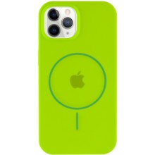 Чохол Silicone Case Full Protective (AA) with MagSafe для Apple iPhone 12 Pro / 12 (6.1") – Салатовий