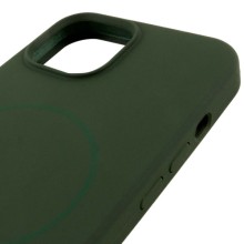 Чохол Silicone Case Full Protective (AA) NO LOGO with MagSafe для Apple iPhone 12 Pro / 12 (6.1") – Зелений