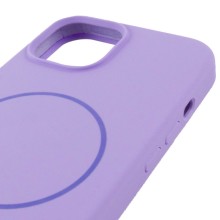 Чохол Silicone Case Full Protective (AA) NO LOGO with MagSafe для Apple iPhone 12 Pro / 12 (6.1") – Бузковий