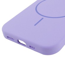 Чохол Silicone Case Full Protective (AA) NO LOGO with MagSafe для Apple iPhone 12 Pro / 12 (6.1") – Бузковий