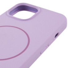 Чохол Silicone Case Full Protective (AA) NO LOGO with MagSafe для Apple iPhone 12 Pro / 12 (6.1") – Бузковий