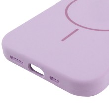 Чохол Silicone Case Full Protective (AA) NO LOGO with MagSafe для Apple iPhone 12 Pro / 12 (6.1") – Бузковий
