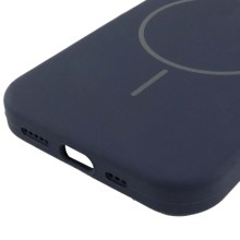 Чохол Silicone Case Full Protective (AA) NO LOGO with MagSafe для Apple iPhone 12 Pro / 12 (6.1") – Темно-синій