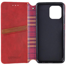Кожаный чехол-книжка GETMAN Cubic (PU) для Apple iPhone 12 Pro / 12 (6.1") – Красный