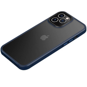 TPU+PC чохол Metal Buttons для Apple iPhone 12 Pro / 12 (6.1") (Синій)