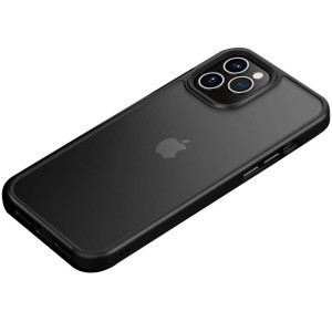 TPU+PC чохол Metal Buttons для Apple iPhone 12 Pro / 12 (6.1") (Чорний)