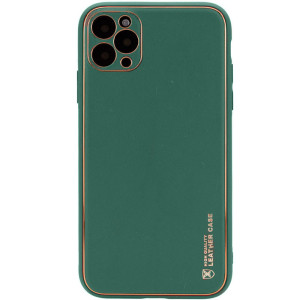 Кожаный чехол Xshield для Apple iPhone 12 Pro (6.1") (Зеленый)