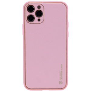 Кожаный чехол Xshield для Apple iPhone 12 Pro (6.1") (Розовый)
