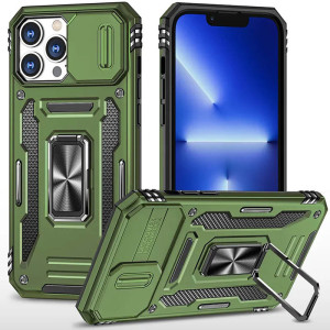Ударостійкий чохол Camshield Army Ring для Apple iPhone 12 Pro / 12 (6.1") (Оливковий)