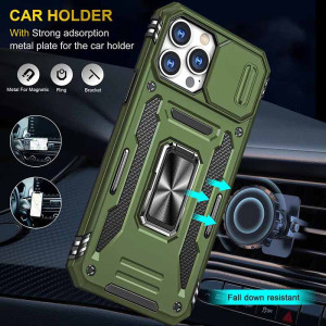Ударостійкий чохол Camshield Army Ring для Apple iPhone 12 Pro / 12 (6.1") – Оливковий