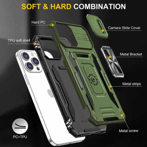 Ударостійкий чохол Camshield Army Ring для Apple iPhone 12 Pro / 12 (6.1") – Оливковий