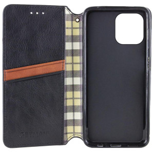 Кожаный чехол-книжка GETMAN Cubic (PU) для Apple iPhone 12 Pro / 12 (6.1") – Черный