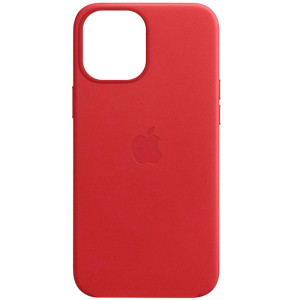 Кожаный чехол Leather Case (AAA) для Apple iPhone 12 Pro / 12 (6.1") (Красный)