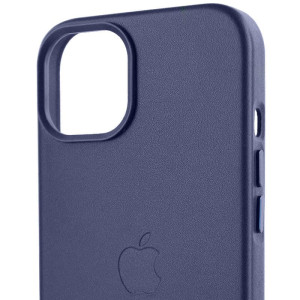 Кожаный чехол Leather Case (AA Plus) with Magnetic Fit для Apple iPhone 12 Pro / 12 (6.1") – Фиолетовый