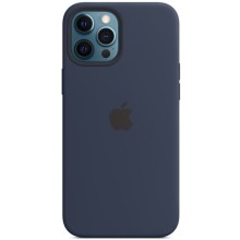 Чехол Silicone case (AAA) full with Magsafe для Apple iPhone 12 Pro / 12 (6.1") – Синий