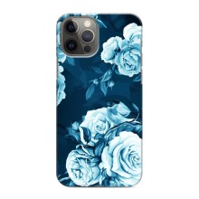 Чехлы (ART) Цветы на iPhone 12 Pro (VPrint) (Голубые Бутоны)