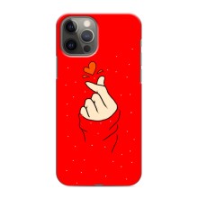 Чохол (Знак сердечка) для iPhone 12 Pro (Сердечко на червоному)