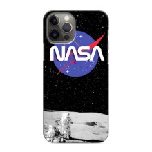 Силиконовый бампер с принтом "Наса" на iPhone 12 Pro (Nasa на луне)