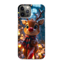 Яскравий чохол для iPhone 12 Pro з Зимові Оленята (Олень з шарфом)